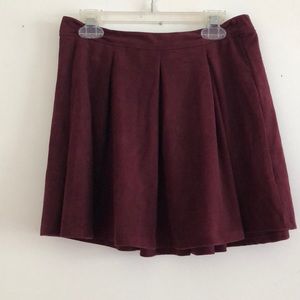 Burgundy Skater Skirt
